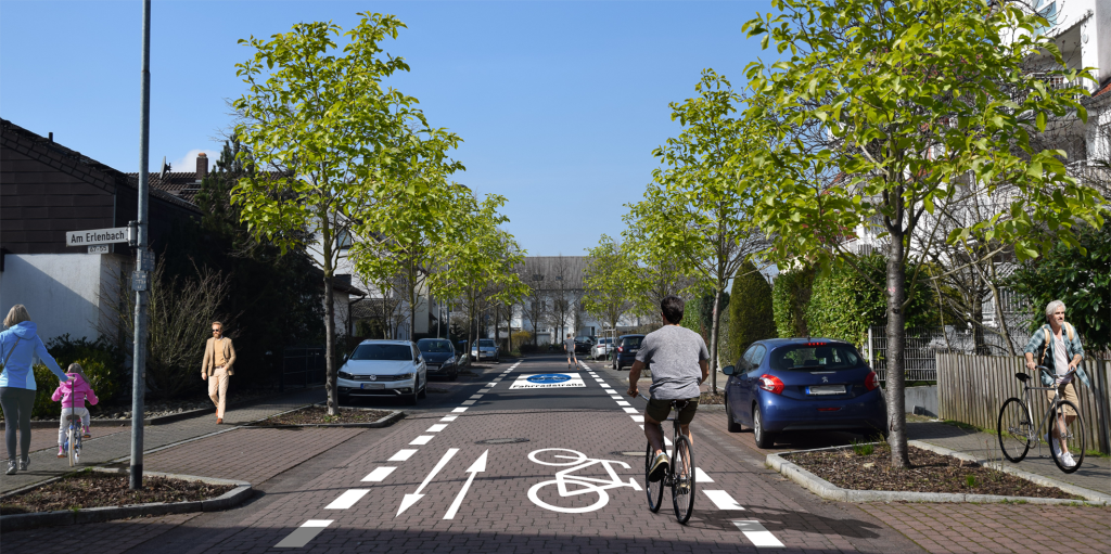 Visualisierung zum Entwurf Radverkehrsachse Neu-Isenburg.